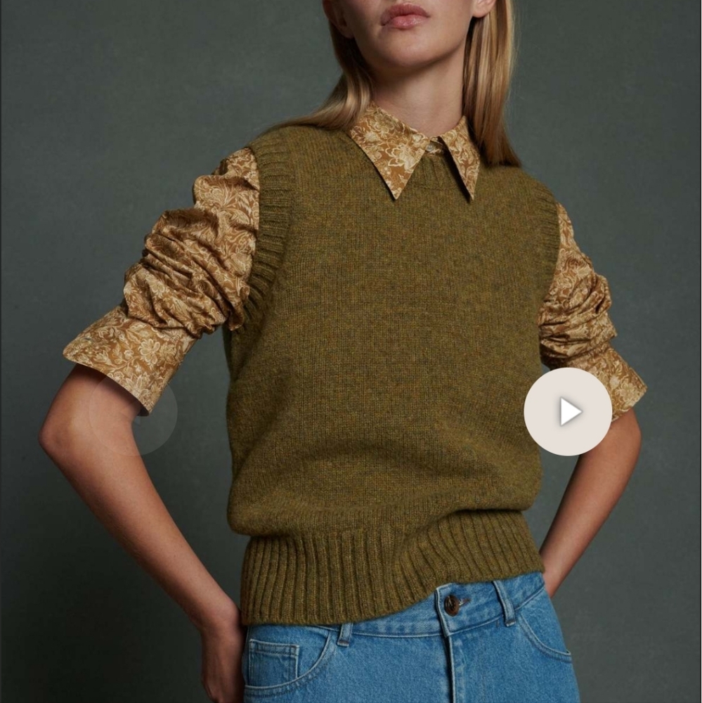Soeur Namaste Sweater Vest - Khaki Size 1